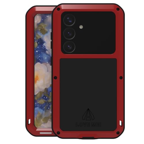 Coque Samsung S25 hybride silicone rigide et aluminium rouge durable