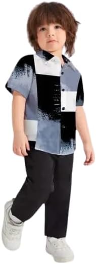 Hindva Collection Kid's Boy's Printed Cotton Blend Casual Shirt – Stylish Half Sleeve Button-Down for Daily