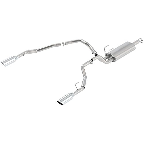 BORLA 140307 Cat-Back Perf. Exhaust Sys. for 2009 Dodge 1500 V8 & 2010-2018 Ram Classic 1500 V8 S-Type Sound T-304 Stainless Steel Dual Split Rear Exit Single 4" Round Chrome Tips Each Side
