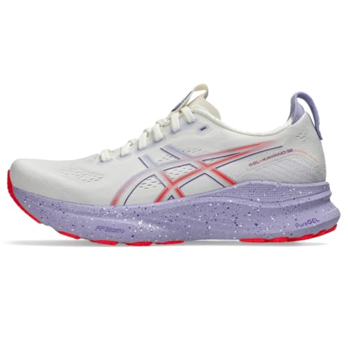 ASICS Women's Gel-Kayano 32 Running Shoes, 8.5, Cream/EDO Purple