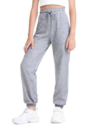 Image of BOOPH Girls Sweatpants Kids Cotton Drawstring Joggers Teen Athletic Pants | Girls Uniformt Pant with Pockets for 7-14Y