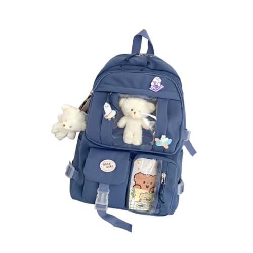 Sac à dos scolaire filles bleu pour ordinateur portable et cours