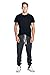 PROGO USA Men's Joggers Sweatpants Basic Fleece Marled Jogger Pant Elastic Waist (Large, Marled Black)