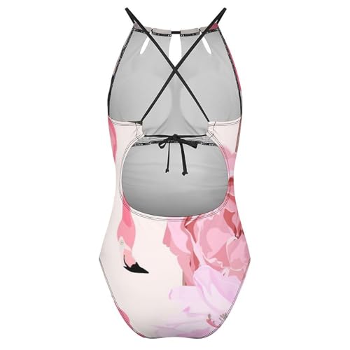 Monokini gainant femme pour camoufler les rondeurs maillot une pièce aquarelle