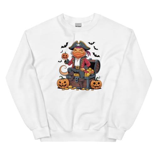 Halloween Pirate Bearded Dragon Sweatshirt – Cozy Gift for Lizard & Reptile Fans