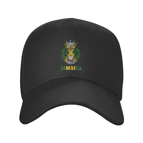 KWQDOZF Casquette de Baseball Drapeau de la jamaïque Lion pour Hommes et Femmes, Chapeau de Papa Classique réglable, Casquette de Camionneur pour la Course à Pied et Les activités de Plein air