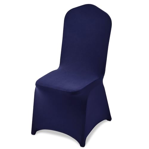 Image of VEVOR Chair Covers, Polyester Spandex Chair Cover, Stretch Slipcovers for Wedding Party Dining Banquet Flat-Front Chair Covers (Navy Blue-a, 50PCS)
