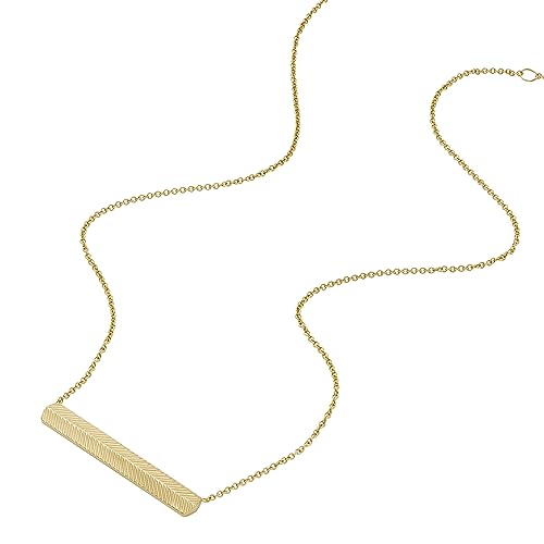 Image of Fossil Women's Gold-Tone Stainless Steel Pendant Chain Necklace for Women