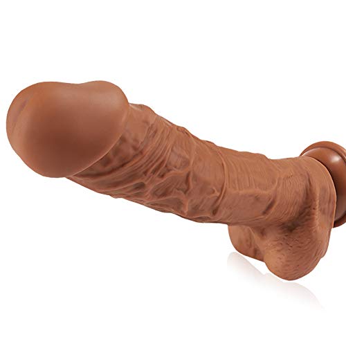 Big Thick Dildo with 2 Inch Large Glans, Huge Realistic Penis for Vagina and Anal Sex, Fondlove Suct - //coolthings.us