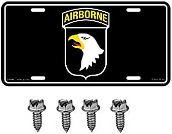 Artisan Owl US Army 101st Airborne Auto Tag Standard Measurement Decorative Wall or Car Display Non Functional Interior Accessory image 5