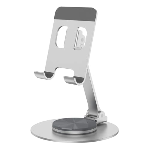 Support téléphone portable pour table et tablette bureau orientable argent