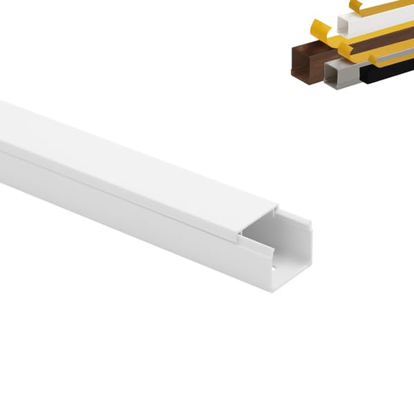 Moulure électrique adhésive 25x20mm, 1m, Blanc, Lot de 10