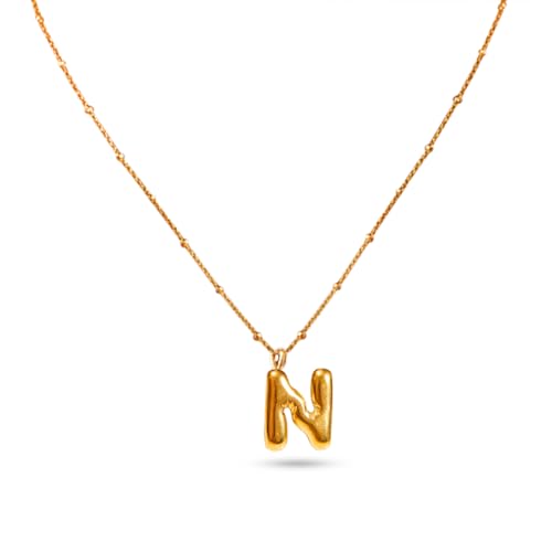 Image of Rubans Demi Fine Stainless Steel Alphabet Pendant CZ Gift for Women & Girls