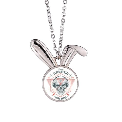 Collier squelette indien totem lapin en acier | Bijou rock punk