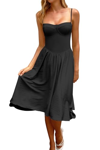 CHYRII Women Fashion Summer 2025 Sweetheart Neck Spaghetti Straps Corset A-Line Long Sundress Midi Dress2