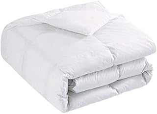 Downcy - Down Lightweight White Goose Feather and Down Duvet Quilt, 6 Tog, 100% Cotton Shell, Single Size, 135 x 200 cm - White