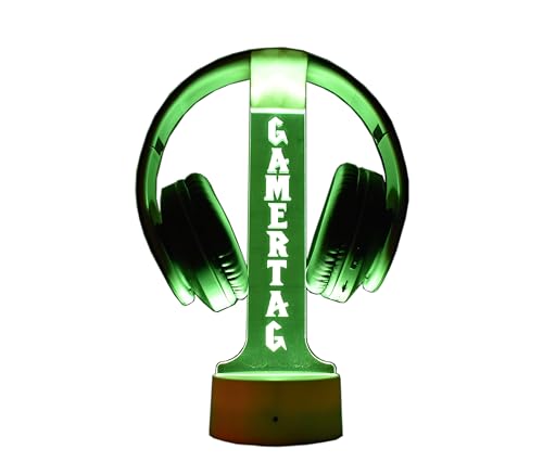 Personalized Headphone Stand, Custom Gamertag Light Sign Headset Holder, Custom Headset Stand, Gamer...