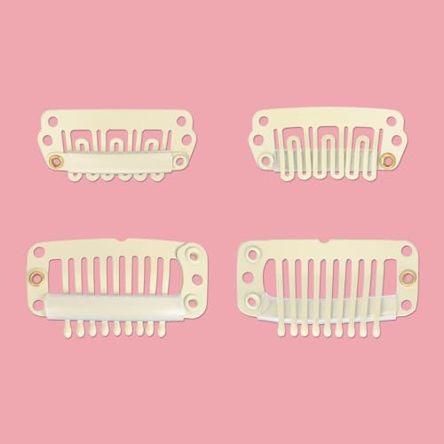WENNALIFE 4 Blonde Replacement Clips for Hair Extensions Wire Hair Extensions Stainless Steel Clips, Blonde Clips