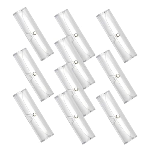 Veemoon Custodie in Plastica Trasparente Per Occhiali Da Sole e Lettura, Set Da 10 Fibbia a Scatto, Organizer Pratico Per Uomo e Donna, Contenitore Minimalista Per Occhiali