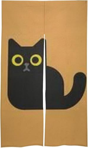 猫柄のれん 仕切り 目隠し 遮光 断熱 防寒 のれん 和風 プライバシー保護 部屋 玄関 キッチン リビング 喫茶店 飲食店 居酒屋 出入り口 暖簾 四季折々 86x143cm