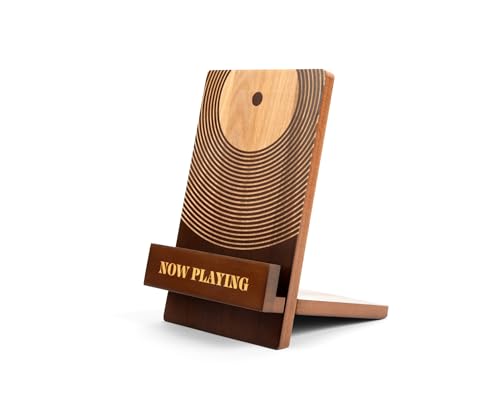 Sonny & Sloane Now Playing Vinyl Record Stand: Classic Brown Wood Record Holder - Vinyl Accessories...