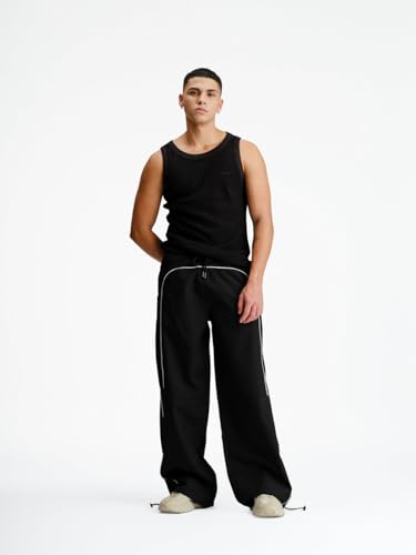 Image of BONKERS Black Sporty Deconstructed Loose Pants