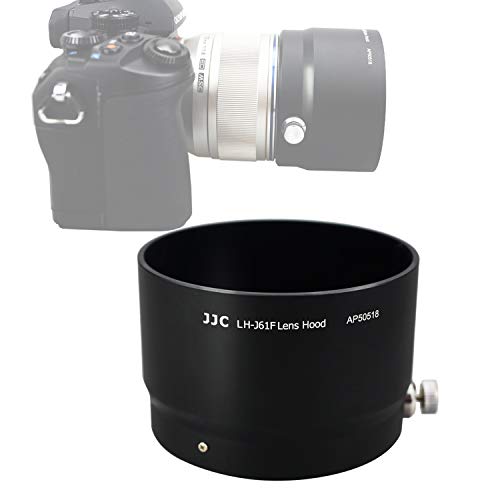 JJC LH-61F Black Metal Bayonet Lens Hood for Olympus M.ZUIKO Digital ED 75mm F1.8, Replaces Olympus LH-61F Lens Hood