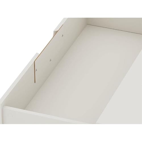 Manhattan Comfort Rockefeller Mid-Century Modern 3 Drawer Bedroom Dresser With Nightstand, Set Of 2, Off White/Nature #TOP5