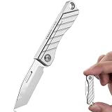 KEEPO LINK Mini Coltello Tascabile in Titanio per Uso Quotidiano - Coltello Utilitario Affilatissimo, Piccolo Coltello Piegahevole Strumento EDC per Uomini (OLK02)