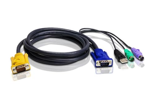 Cable KVM Aten 1,8M 2L-5302UP terminales PS2 USB para conmutador 1