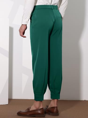 Lars Amadeus Cropped Pants for Men's Double Pleated Zipper Leg Tapered Formal Dress Pants3