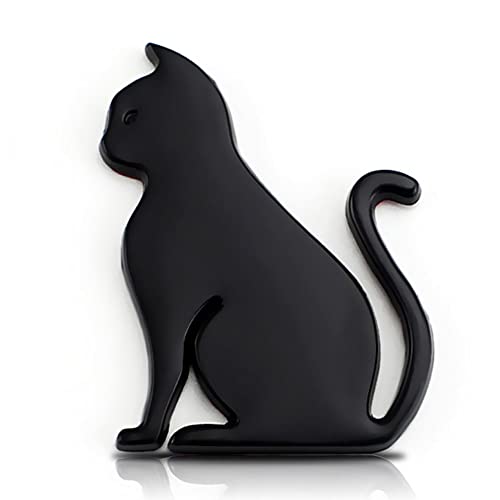 Image of YSY 2Pcs 3D Cat Shape Logo Animal Car Emblem Motorcycle Sticker Truck Label Emblem Car Badge Styling Decoration Car Accessories(A) (3D Cat, Black)