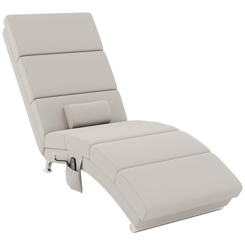 HOMCOM Fauteuil Relax Salon Fauteuil de Massage et Chauffage meridienne