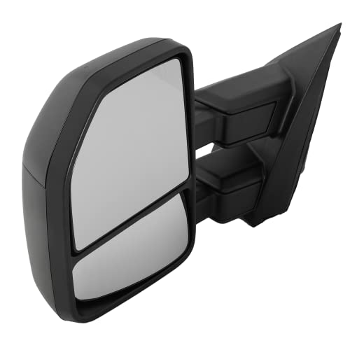 Kool Vue Driver Side Non-Electric Towing Mirror for Ford F-150 2018-2020 Manual Fold Without Signal Light, Blind Spot Monitor, Puddle Lamp & Auto-Dimming Textured From 02/26/18
