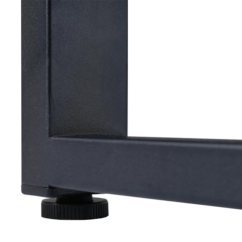 Merax Esstisch Industriestil, Rechteckiger Esszimmertische, Modern Küchentisch für Wohnzimmer und Esszimmer, 140L x 70B x 75H, Schwarz und Grau (Nicht erweiterbar)