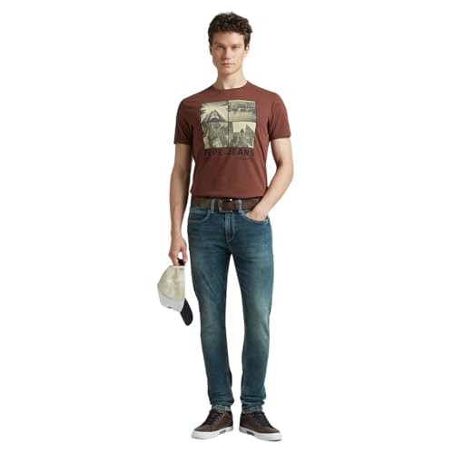Image of Pepe Jeans Men T-Shirt|Cotton|Slim Fit