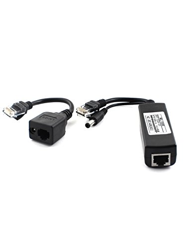 Inyector y divisor PoE DC 12V Ruilogod para cámara CCTV, par miniatura 2