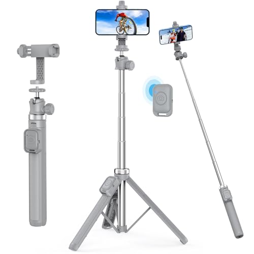 62" Phone Tripod - MIIASI Selfie Stick Tripod with Remote for Vid...