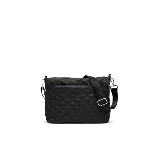 MISAKO Estels bolso bandolera de nylon - Bolso bandolera de moda para mujer - Bolso casual casual y formal Estels Negro 21 X 28 X 8 cm