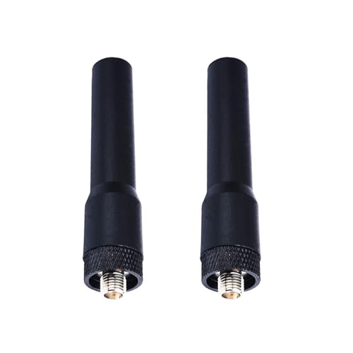 Antenne silicone VHF UHF SMA-F Lot de 2 mini antennes Stubby pour talkie-walkie Kenwood