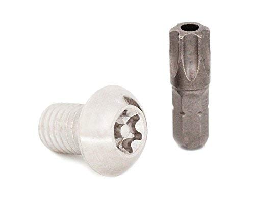 (6pcs) BelMetric Button Head Tamper Proof Screws M10X16 Stainlesss Steel Button Head Security Screw Torx 45 with Pin, Bit Included SBT10X16SS