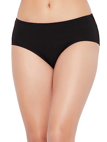 Image of Clovia Women's Cotton Mid Waist Panda Print Hipster Panty in Black