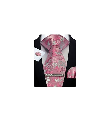 Image of Paisley Floral Mens Tie Formal Necktie Pocket Squares Ties Clips Cufflinks Classic for Men Set
