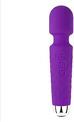 Massageador corporal Varinha mágica Varinha de silicone com textura estimulante - Recarregável, 20 modos, 8 velocidades(ROXO)