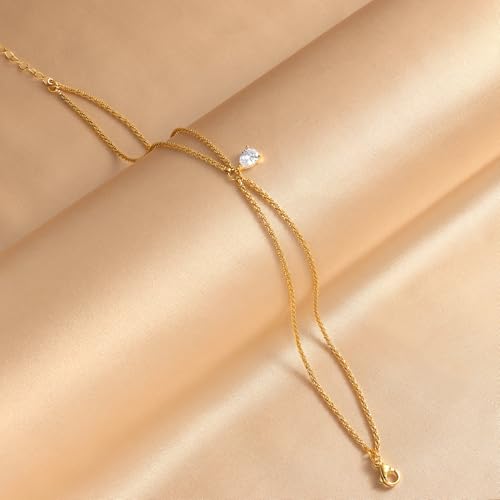 Image of Robaice Ankle Bracelets for Women, Glitter Waterproof Adjustable Anklet for Women, 14K Gold Plated /Sterling Silver Layered Anklets, Summer Beach Anklet Jewelry for Women Gift