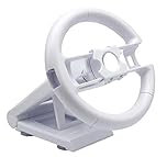 OSTENT Multi-angle Racing Game Steering Wheel Stand Compatible for Nintendo Wii Console Controller Color White
