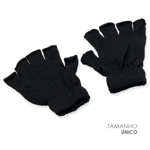 Luvas de Frio Inverno sem Dedos Meio Dedo Feita de Poliester, Ideal para Moto, Entregadores Unissex