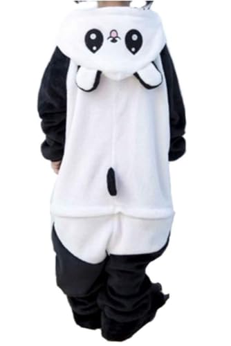 Ovender Disfraz Pijama Kigurumi para Carnaval Navidad Halloween Animale Cosplay Mono de una Pieza para Adultos Unisex Mujer y Hombre Ropa Espectáculo Invierno (XL, Panda Smiley Negro)