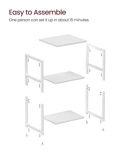 Image of VASAGLE BARNET Collection - Side Table, Small End Table for Living Room, Modern Tall Nightstand, Bedroom, Office, Bathroom, Steel Frame, Cloud White ULET273W14