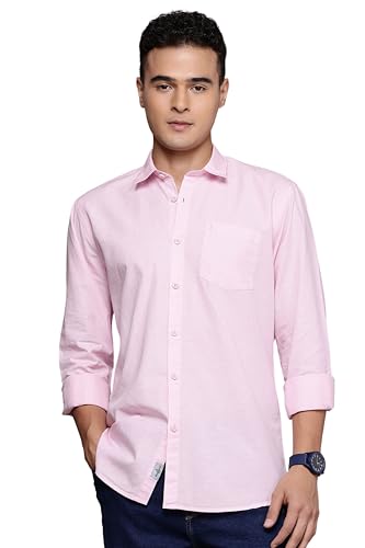 Image of Men's Cotton Linen Solid Shirt | Slim Fit Full Sleeve Casual Shirt | Lightweight | Breaethable | Stylish